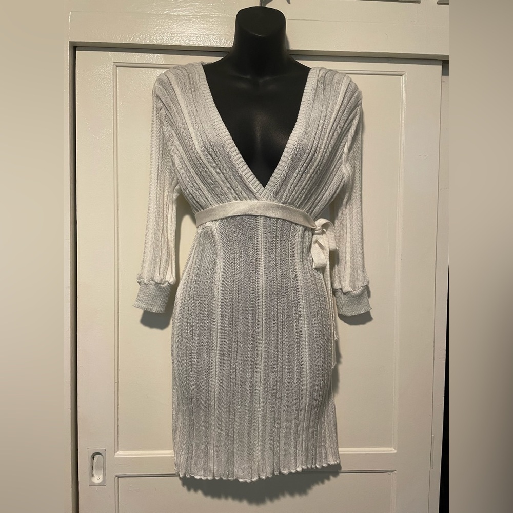 Boho 70’s Knitted Mini Dress 🤍